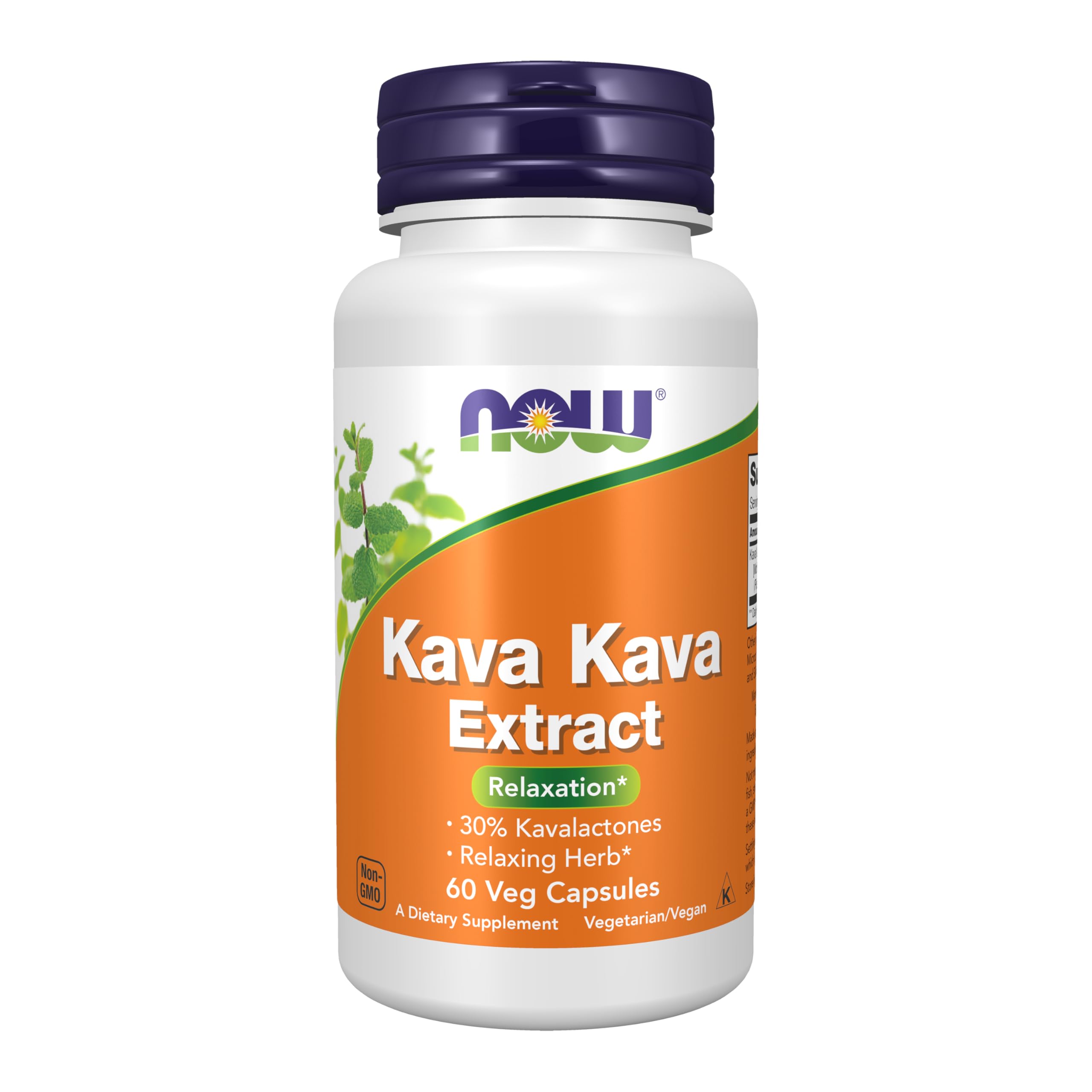 NOW Foods Kava Kava Extracto 250 mg en bote de cápsulas para relajación ocasional