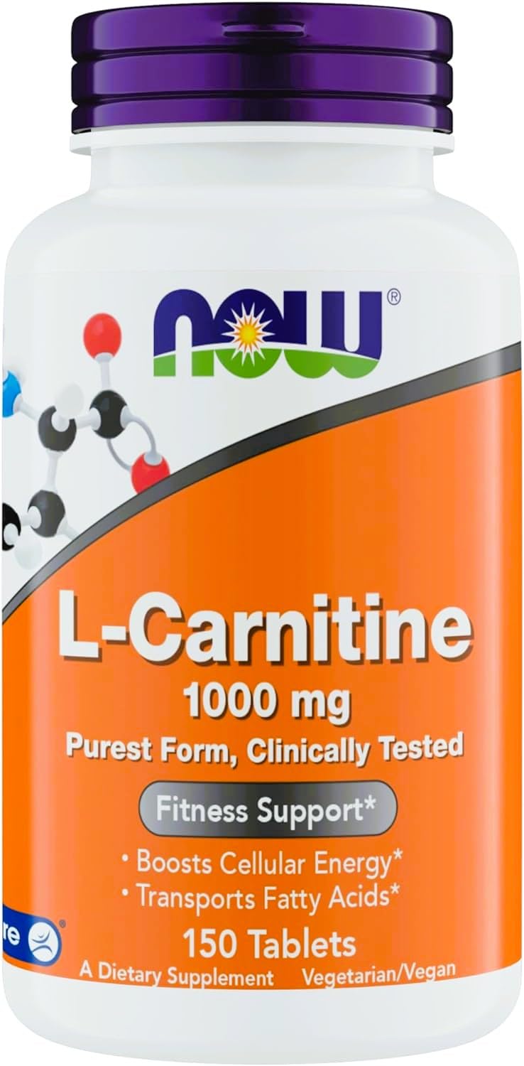 NOW Foods L-Carnitina 1000 mg en envase de tabletas para incorporar a tu rutina