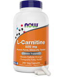 NOW Foods L-Carnitina 500 mg: cápsulas vegetales para energía diaria