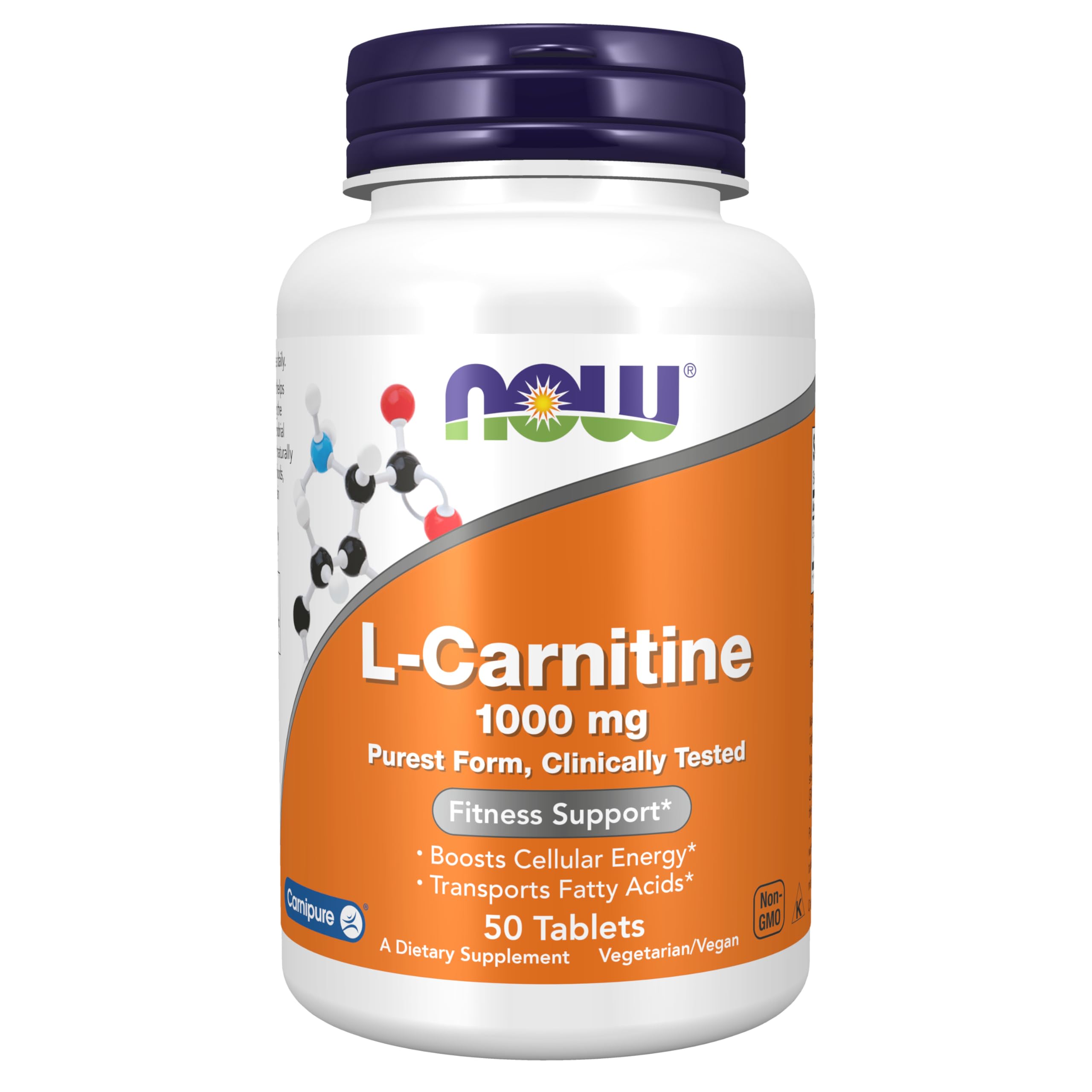 NOW Foods L-Carnitine 1000 mg, tableta, apoyo a la energía diaria.