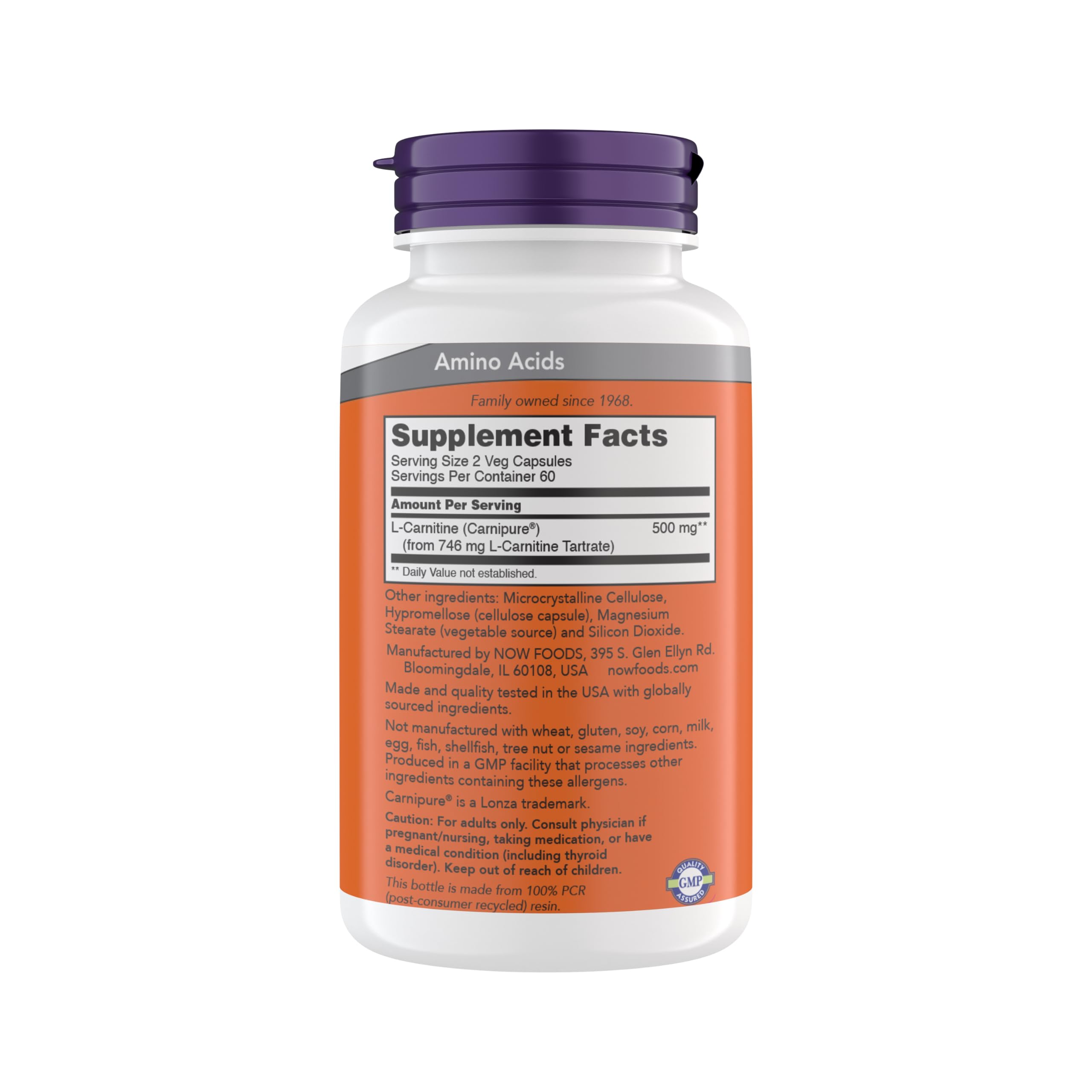 NOW Foods L-Carnitina, botella en escena para apoyar el metabolismo en entrenamientos diarios