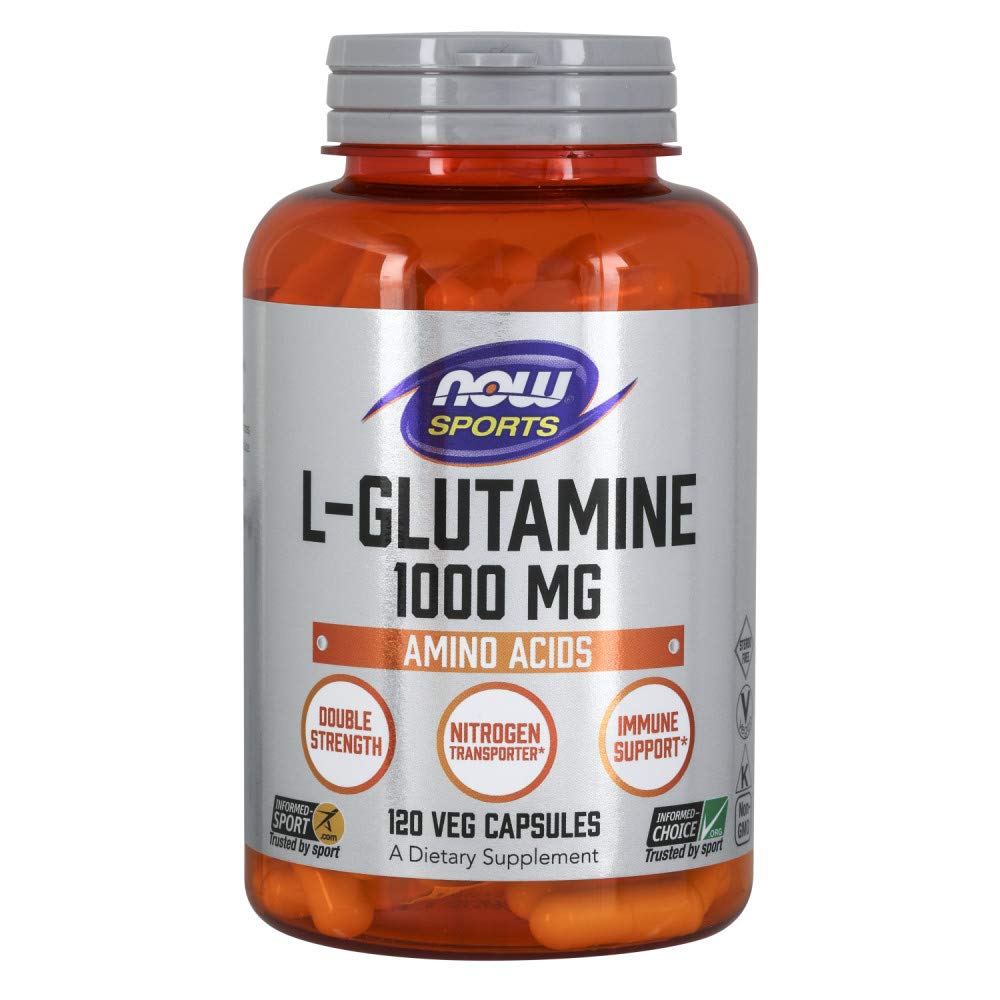 NOW Foods L-Glutamina 1,000 mg botella: suplemento diario para soporte inmunológico.