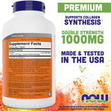 NOW Foods L-Lisina 1000 mg, vista de la etiqueta y la información