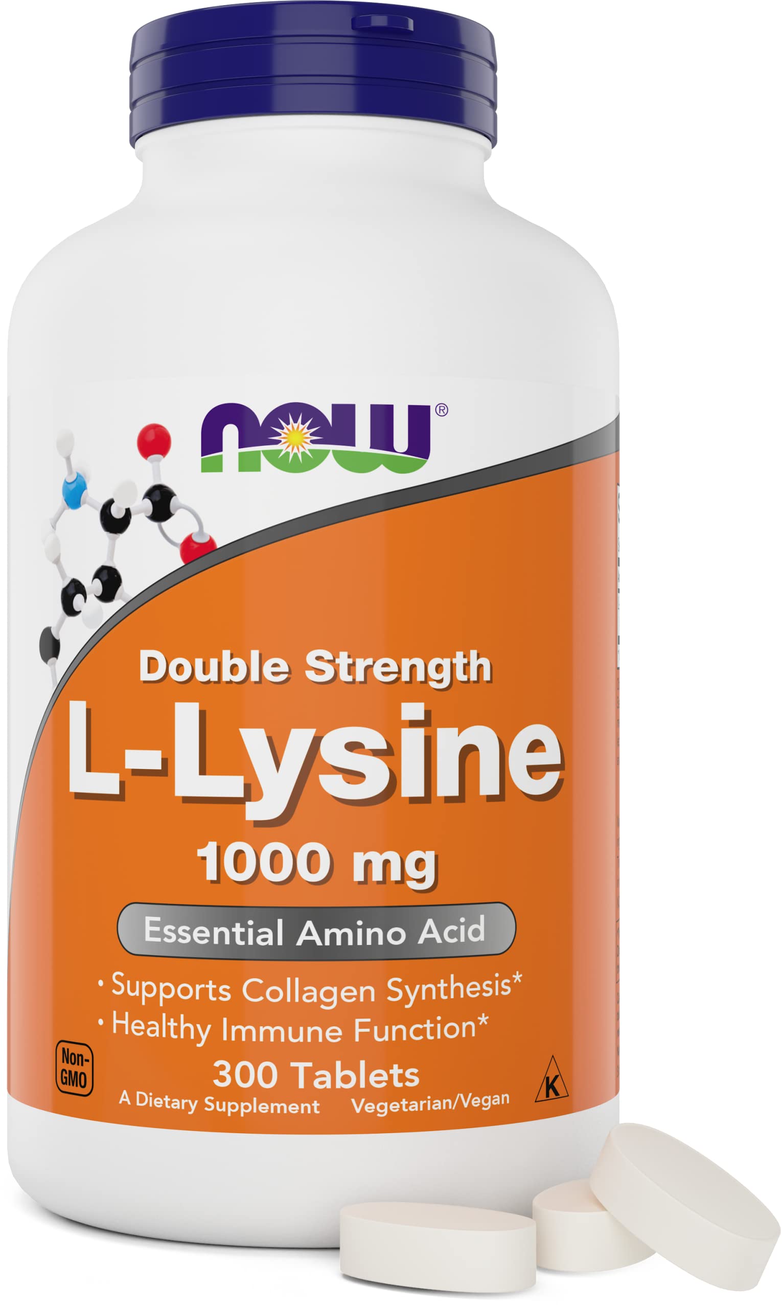 NOW Foods L-Lisina 1000 mg, frasco con tabletas para uso diario