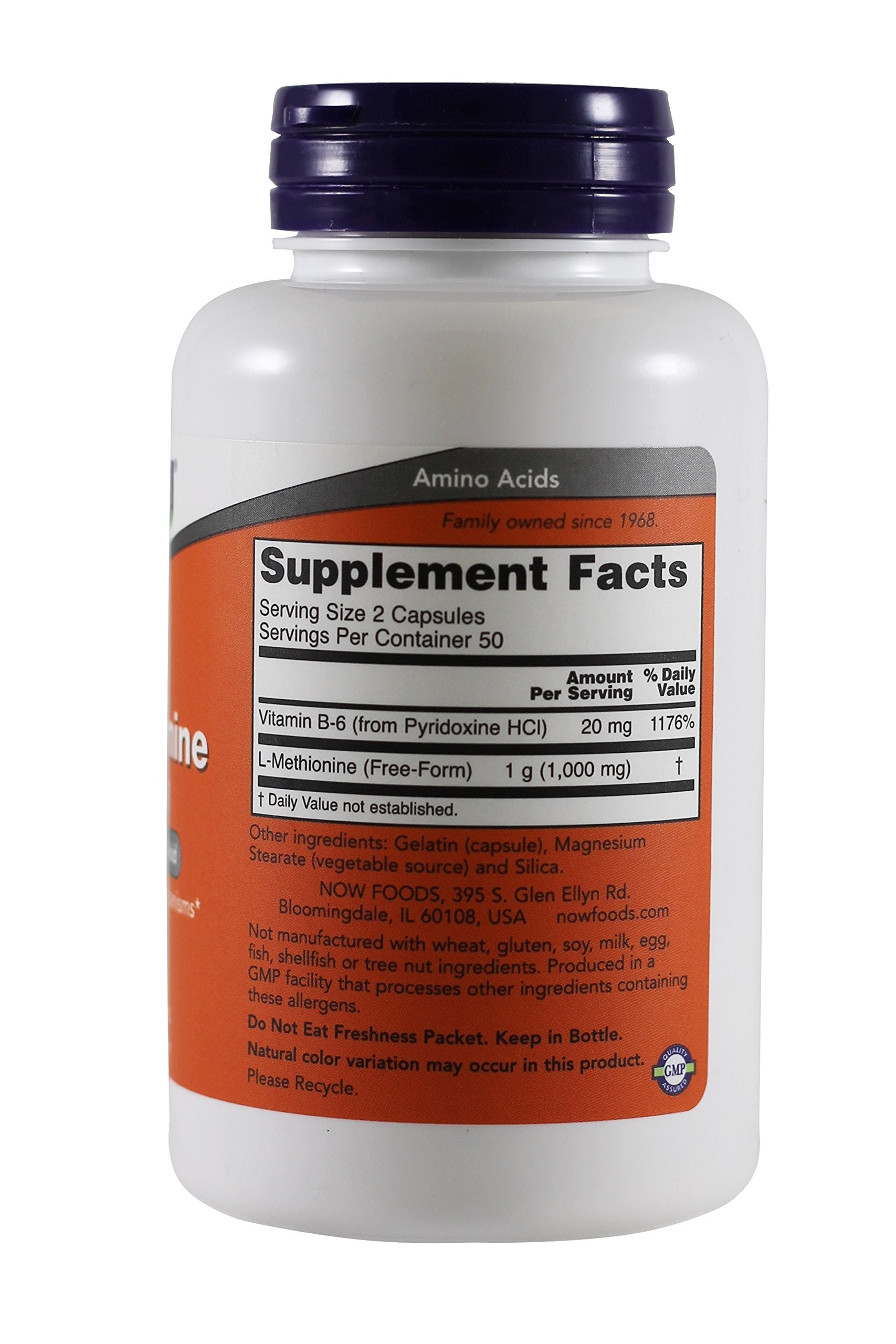 NOW Foods L-metionina: cápsulas indicadas para uso diario y bienestar.