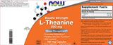 NOW Foods L-Theanine 200 mg dosis diaria para rutina estable
