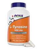 NOW Foods L-Tyrosine 500 mg en botella, apoyo a la alerta mental.