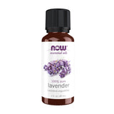 NOW Foods Lavanda: aceite esencial puro en frasco de 1 onza para relajación aromática.
