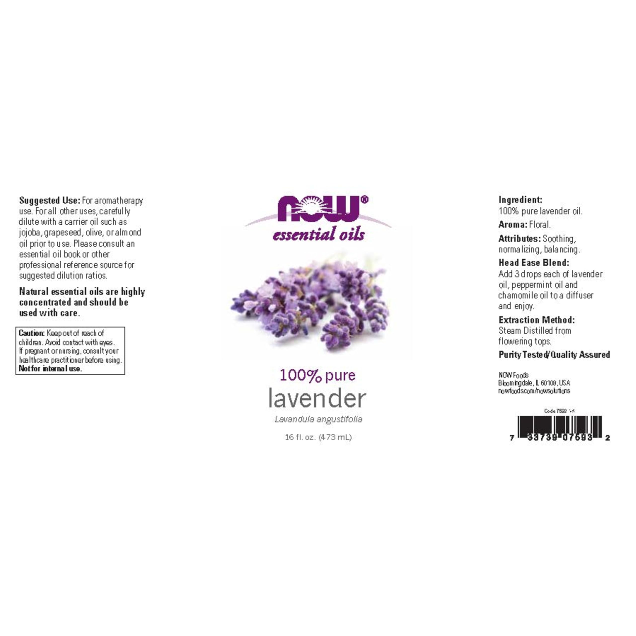 Lavanda NOW Foods en difusor para crear ambiente relajante.