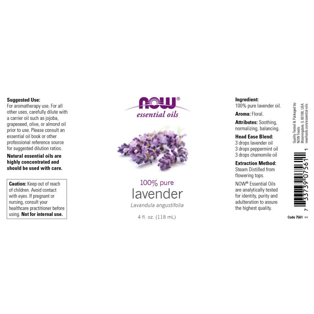 NOW Foods Lavanda: gotero para uso en difusor aromático