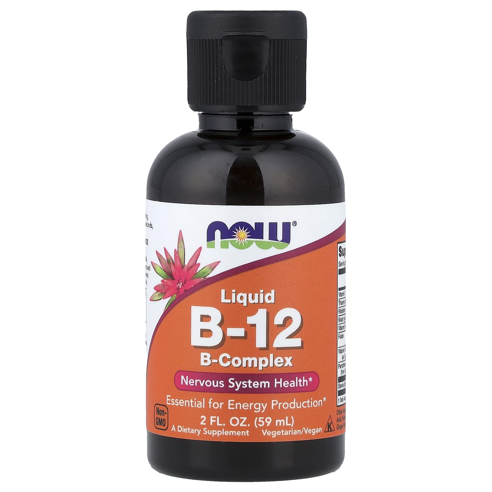 NOW Foods B-12 líquido, botella con gotero para dosis diaria conveniente