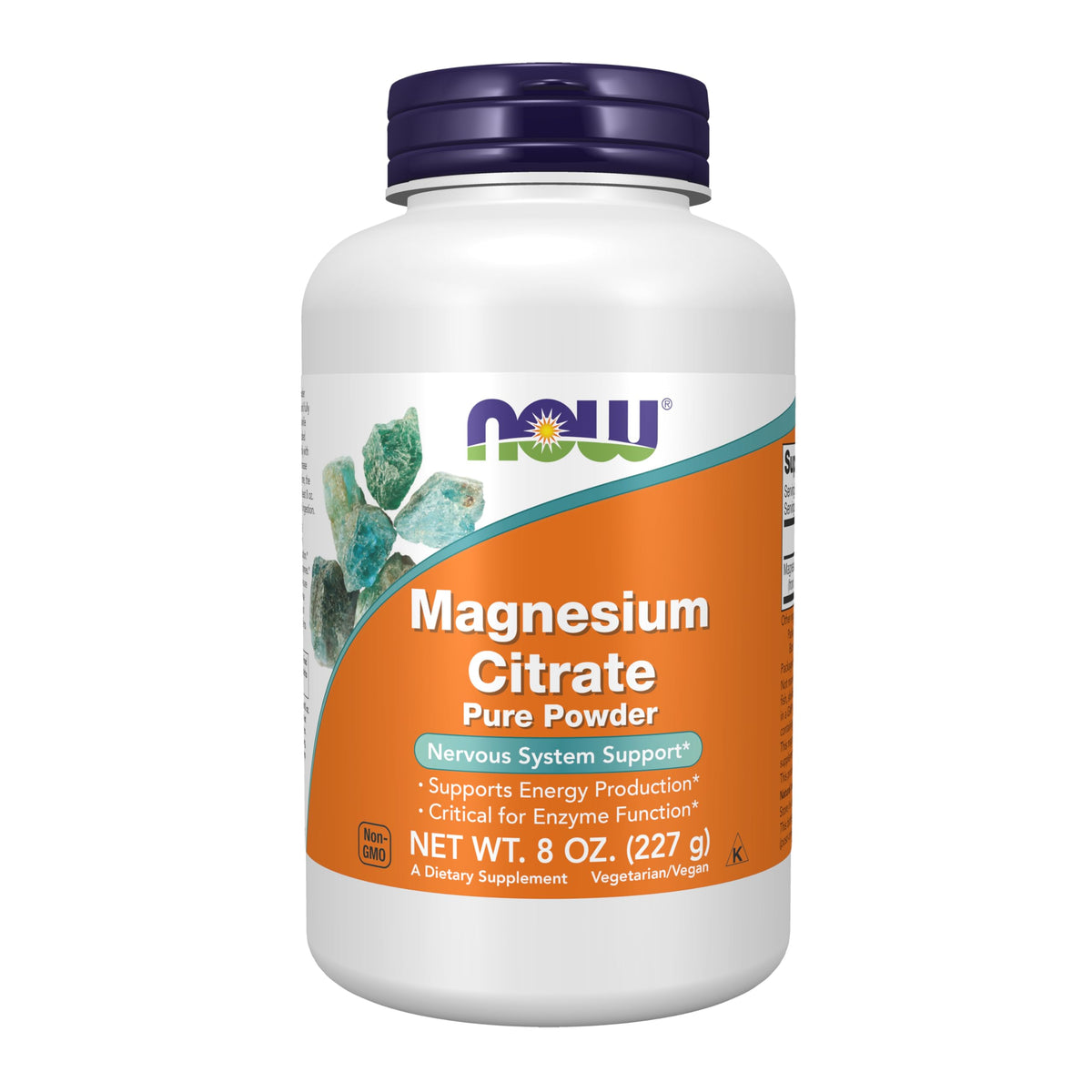  NOW Foods magnesio citrato puro polvo en empaque, opción diaria para soporte energético.