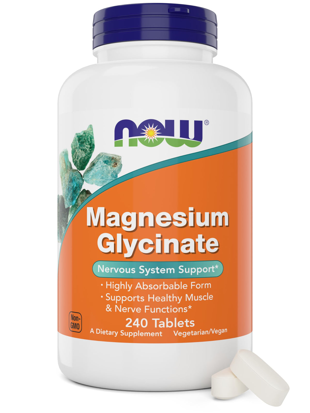NOW Foods magnesio glicinato: tabletas en bote para soporte muscular