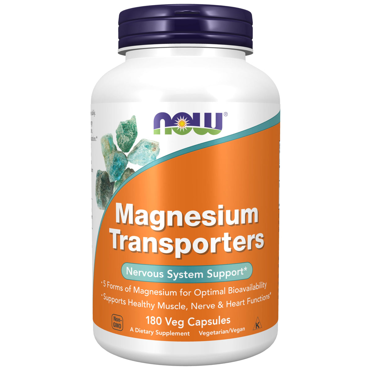 NOW Foods Magnesium Transporters en frasco de capsulas, apoyo al metabolismo y energía