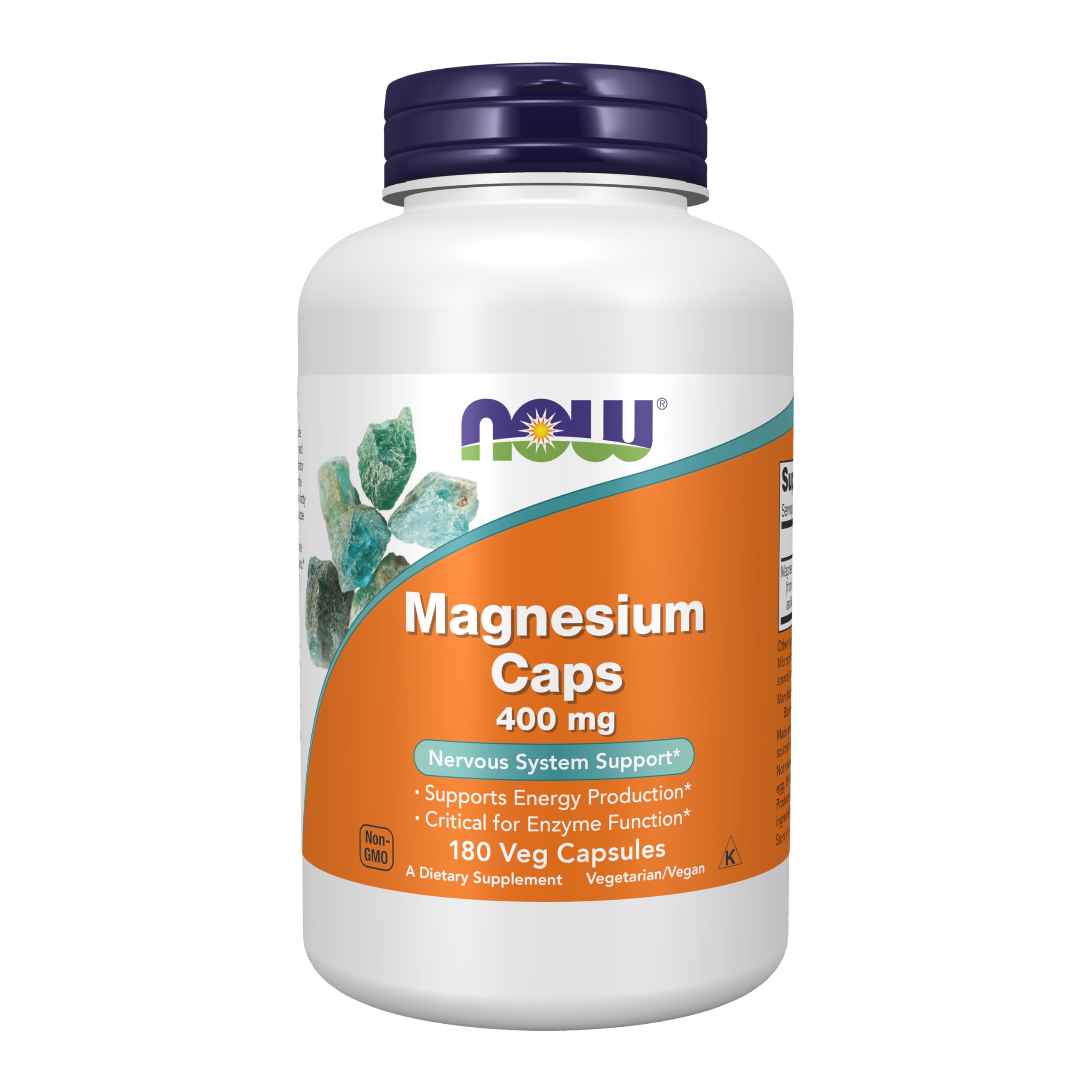 NOW Foods Magnesium 400 mg cápsulas para energía y función muscular