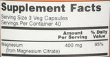 NOW Foods Magnesium Citrate Caps, toma diaria para apoyar músculos y nervios.