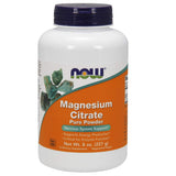 NOW Foods Magnesio Citrato polvo en bote, fácil de medir para dosis diarias.