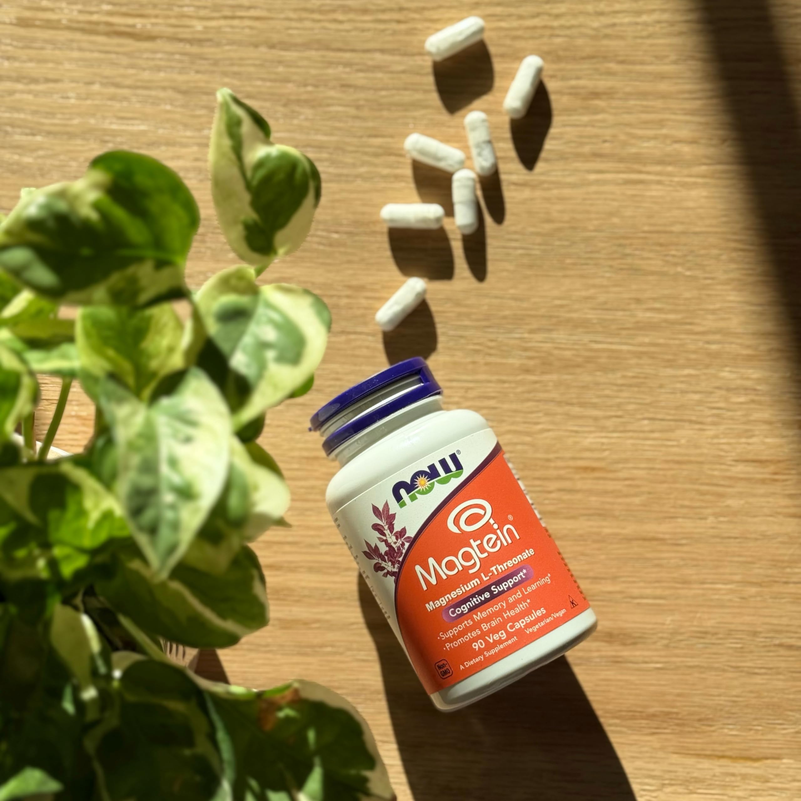 NOW Foods Magtein, uso diario vespertino, apoyo para memoria y concentración sostenida