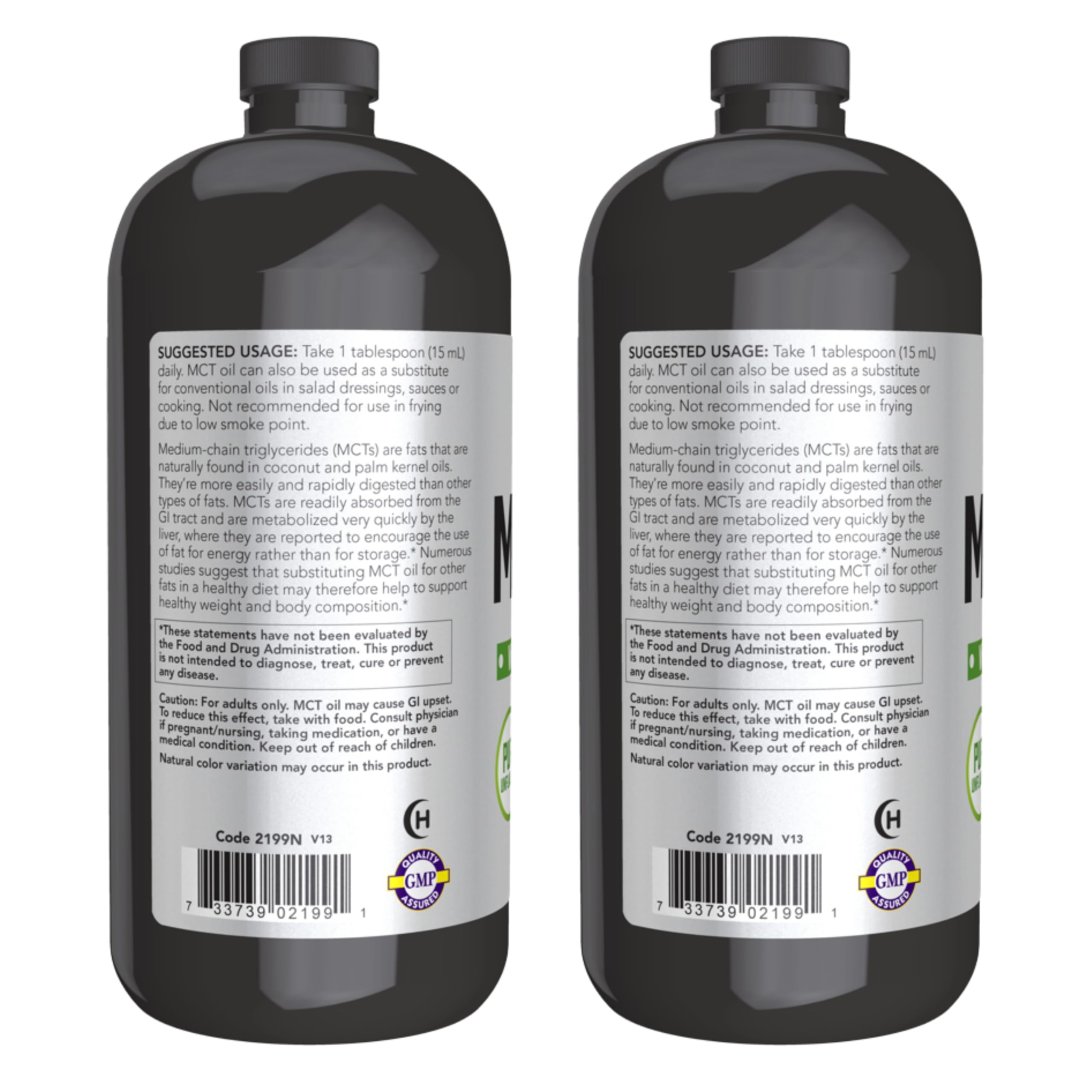 NOW Foods MCT Oil, etiqueta detalle, puro derivado de coco