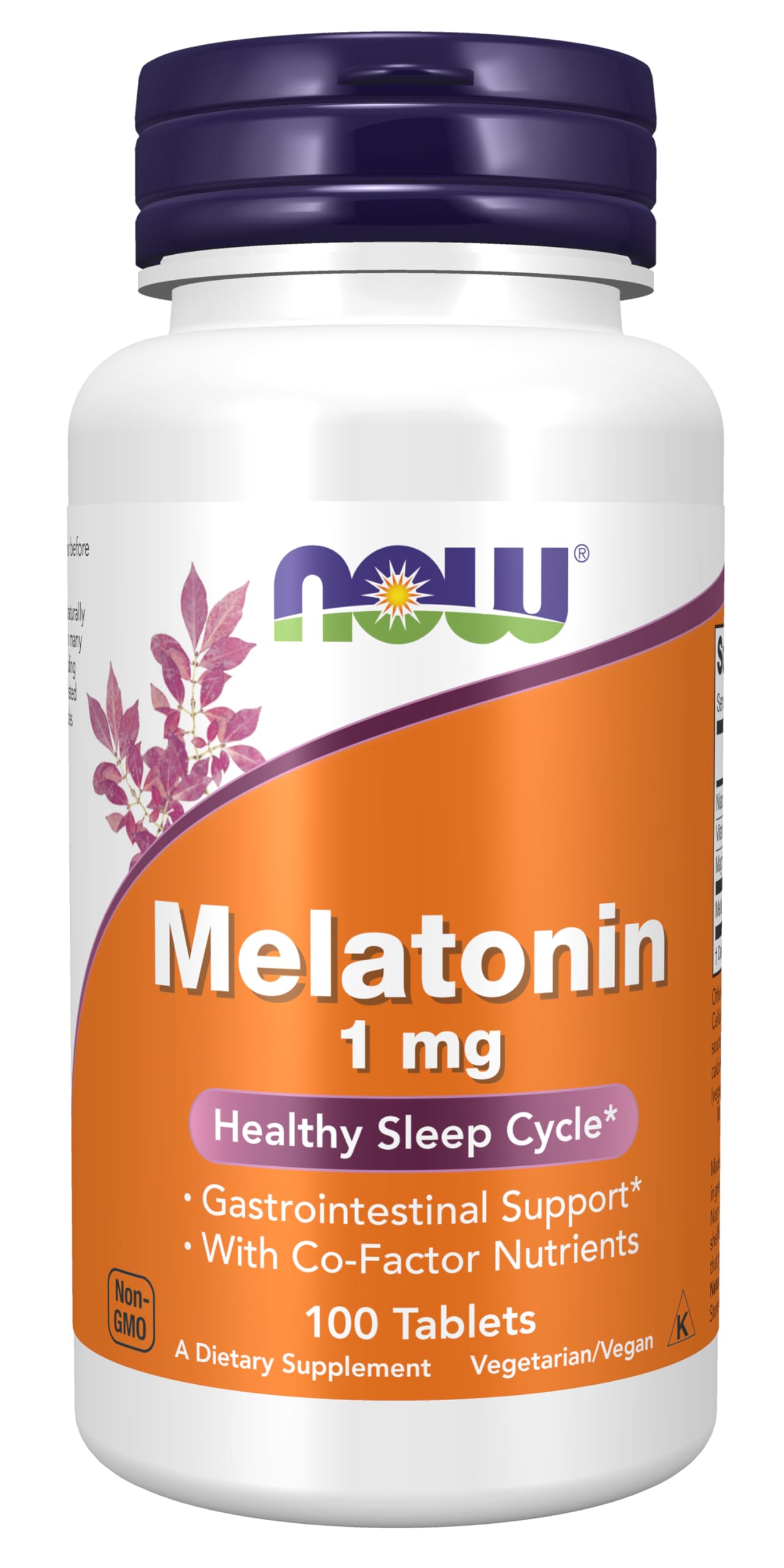 NOW Foods Melatonina 1 mg, frasco de 100 tabletas, apoyo al ciclo de sueño saludable