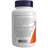 NOW Foods Melatonina 3 mg, etiqueta de la botella, uso nocturno para relajación