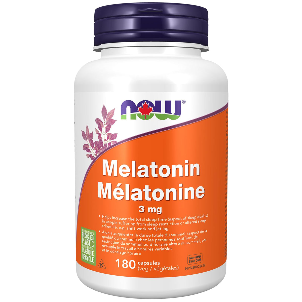 NOW Foods Melatonina 3 mg, cápsulas vegetales para apoyo al descanso