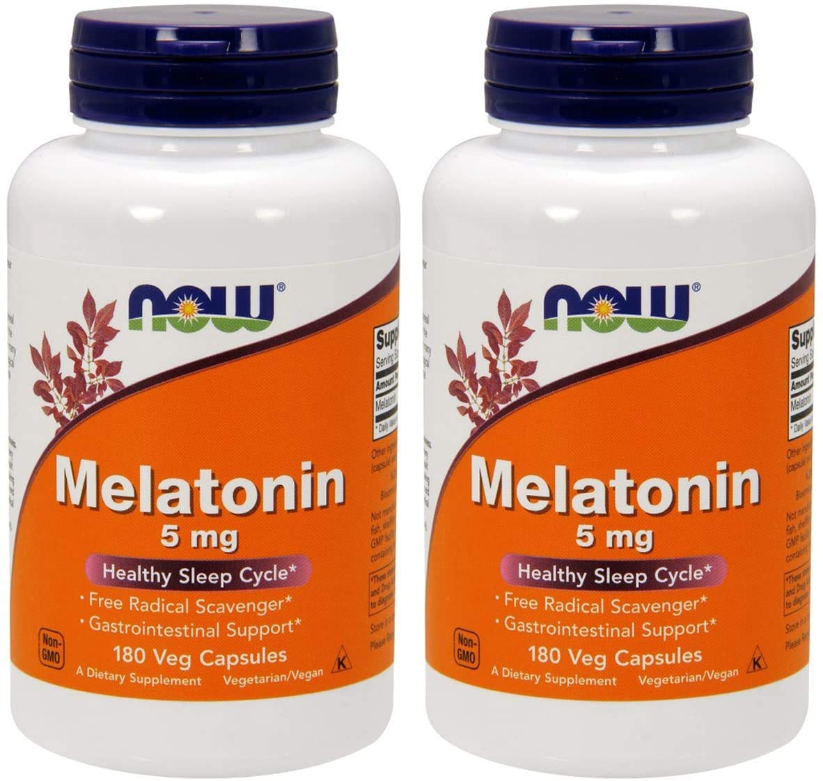 NOW Foods Melatonina de alta potencia: botella con cápsulas para apoyar el sueño
