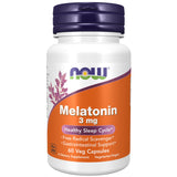 NOW Foods Melatonina en botella para apoyar el ciclo de sueño.
