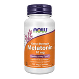 NOW Foods Melatonina 10 mg: botella a la vista para apoyar el ciclo sueño-vigilia