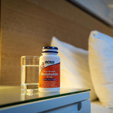 NOW Foods Melatonina 10 mg: etiqueta detalle muestra certificaciones y pureza