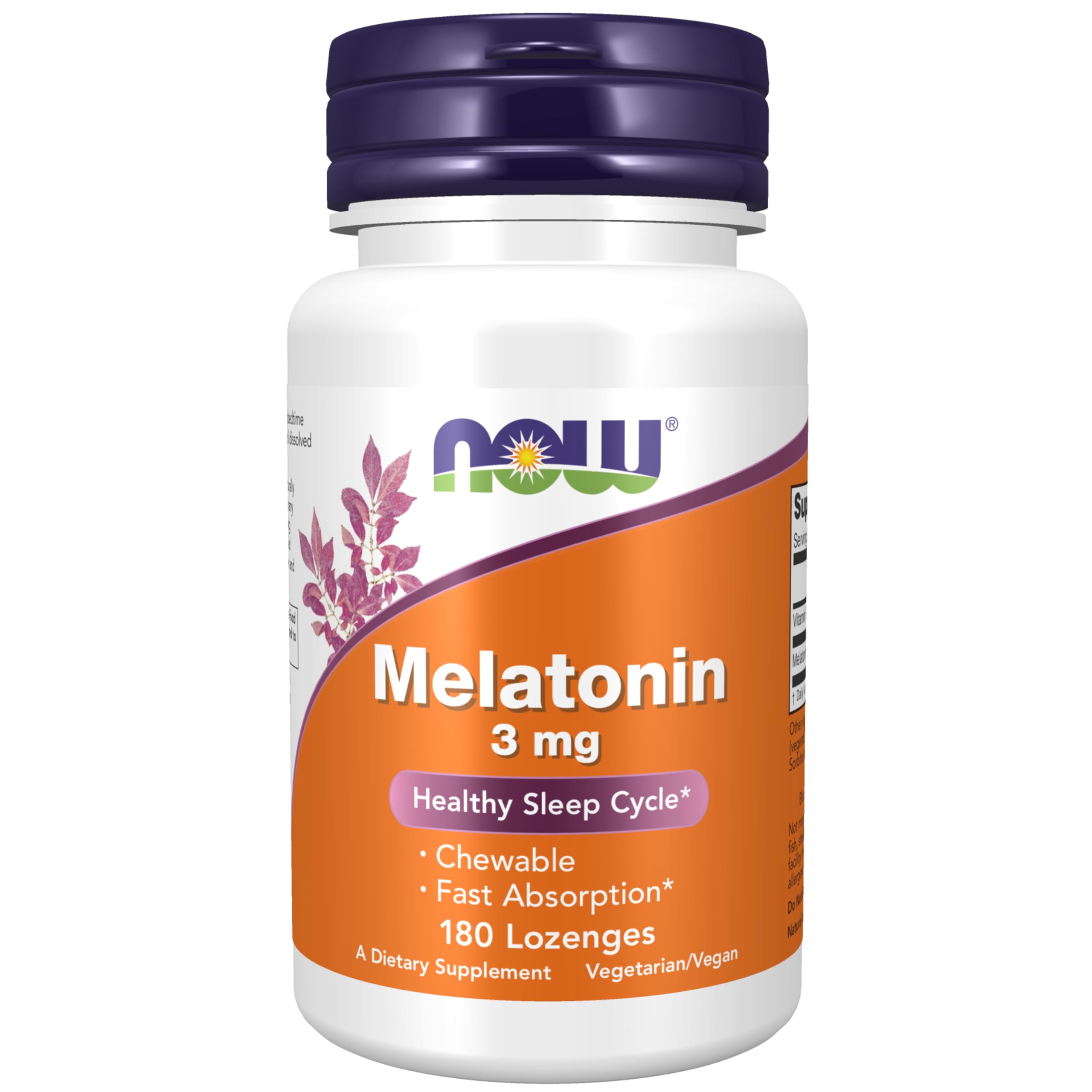 NOW Foods Melatonina, paquete de pastillas masticables para iniciar el descanso con facilidad
