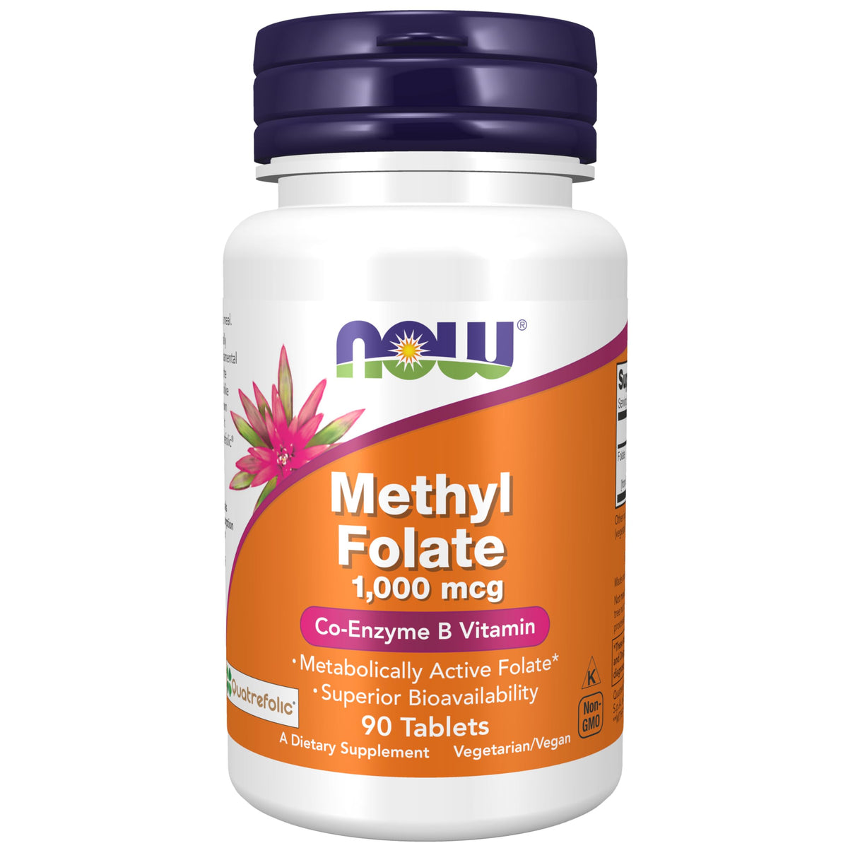 NOW Foods Metilfolato 1000 mcg, frasco con 90 tabletas para uso diario