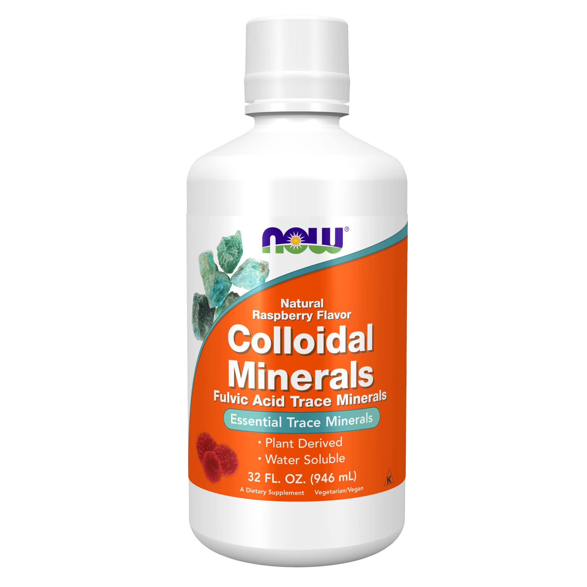 NOW Foods Minerales Coloidales Frambuesa en botella, fuente natural de minerales.