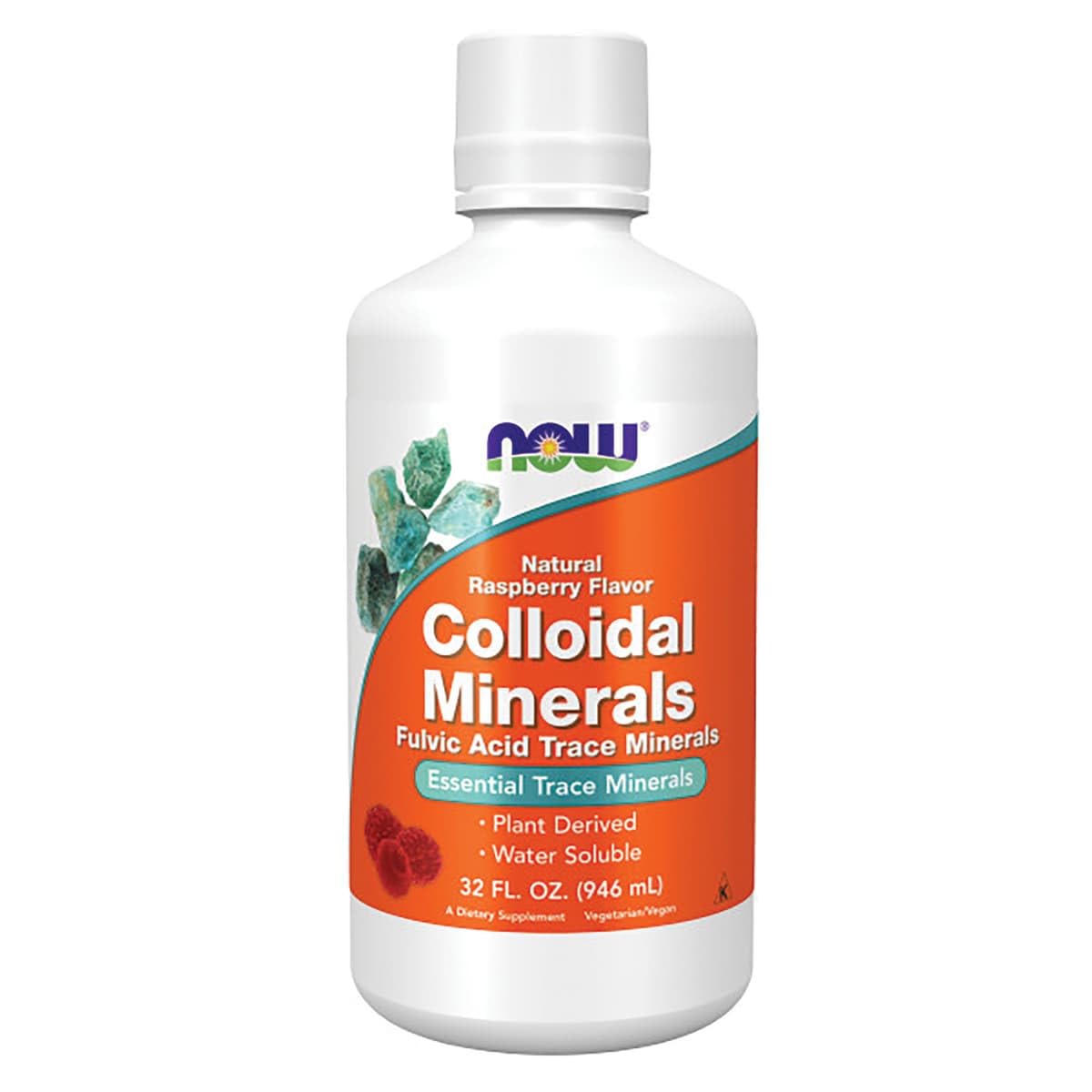 NOW Foods Minerales Coloidales Frambuesa, cucharada medidora para dosificaciones diarias.