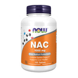 NOW Foods NAC tabletas 1000 mg frente, ideal para apoyo inmunológico diario.