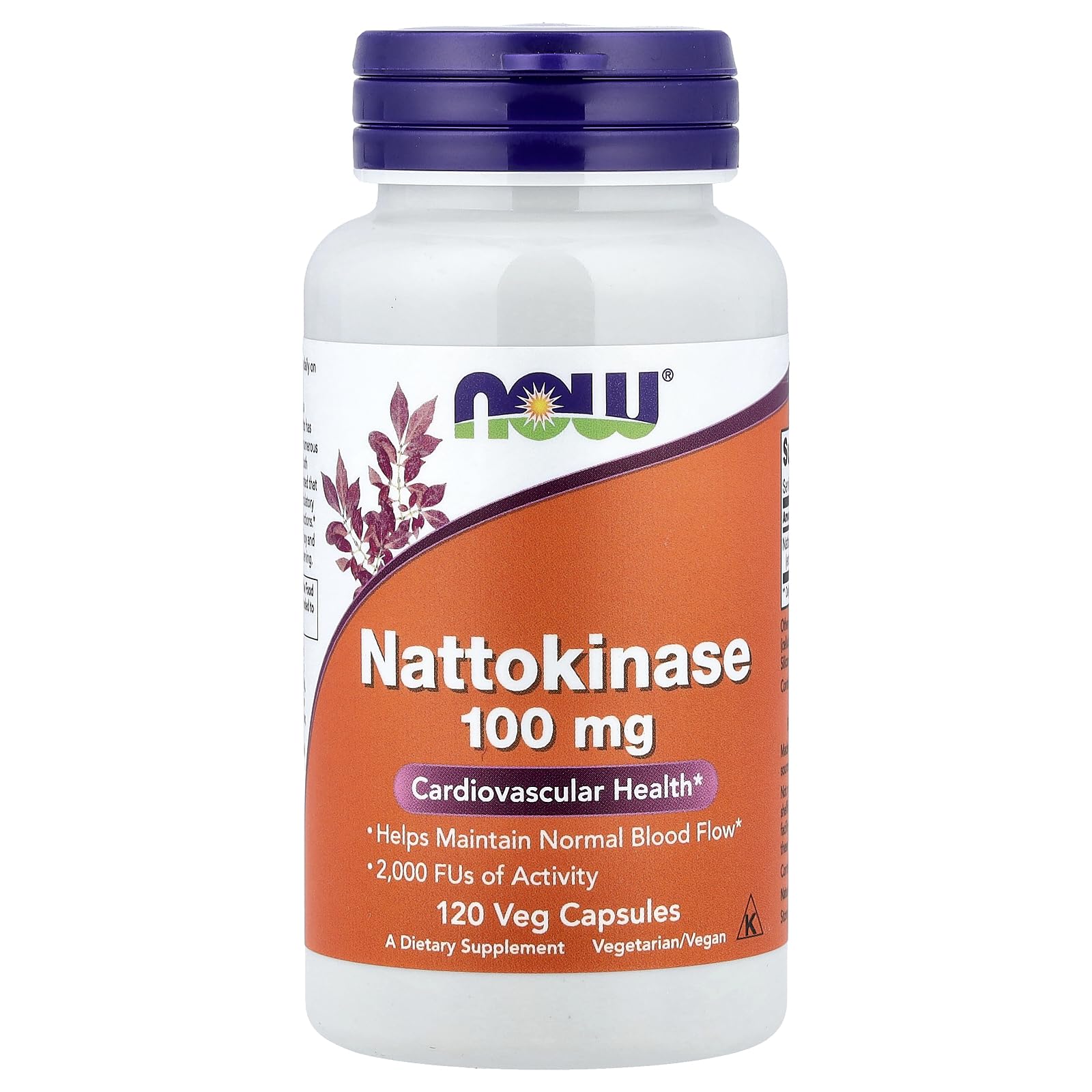 NOW Foods Nattokinase 100 mg envase de cápsulas veganas para bienestar diario