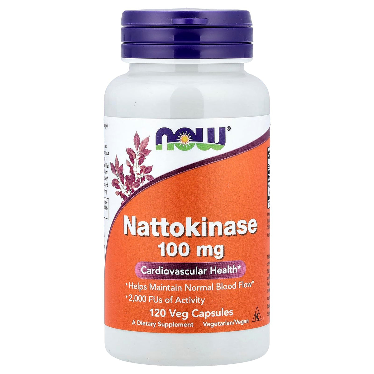 NOW Foods Nattokinase 100 mg envase de cápsulas veganas para bienestar diario