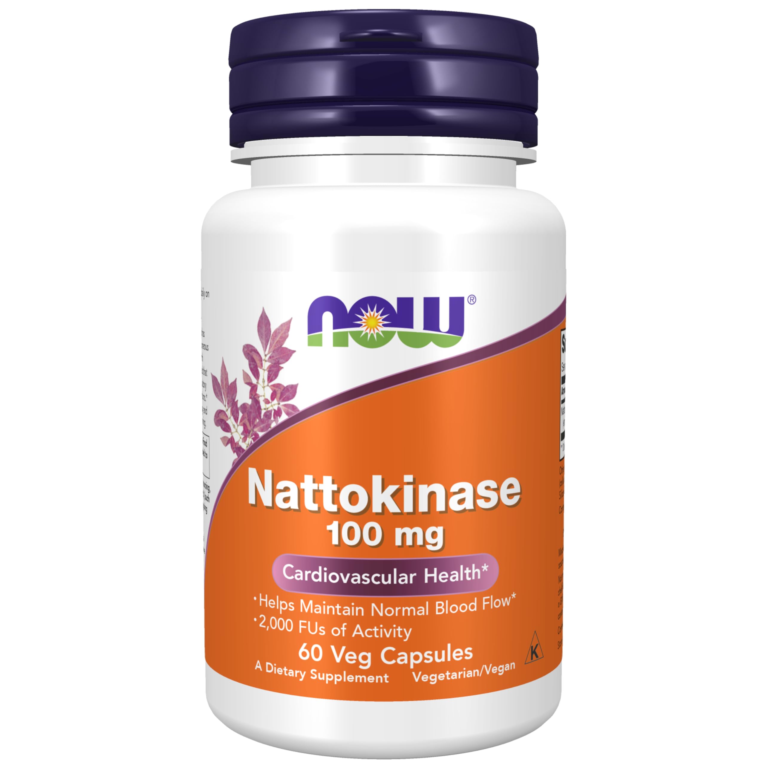 NOW Foods Nattokinase en botella con cápsulas veganas para apoyo circulatorio