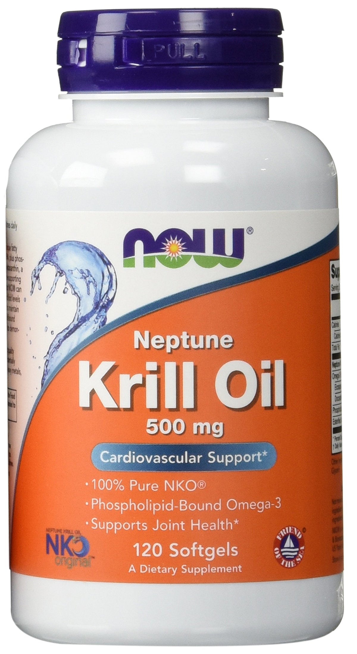 NOW Foods Neptune Krill Oil, botella frontal, posible apoyo a la salud general.