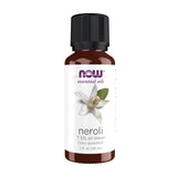 NOW Foods Neroli Oil, botella con gota para aromaterapia calmante en casa.