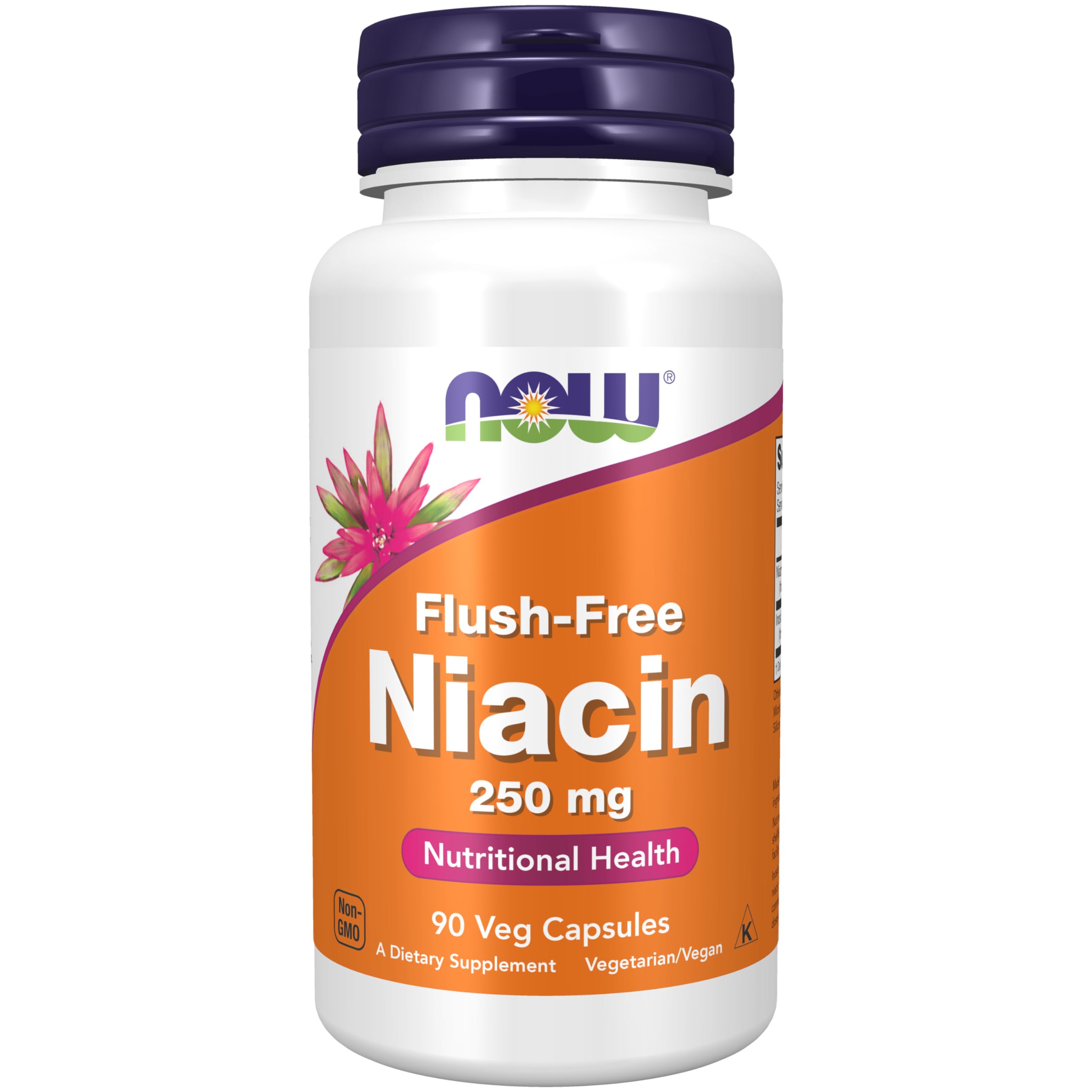 NOW Foods Niacina 250 mg, botella, ideal para uso diario con comida.