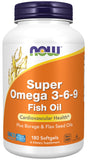 NOW Foods Super Omega 3-6-9 en frasco de cápsulas suaves para uso diario