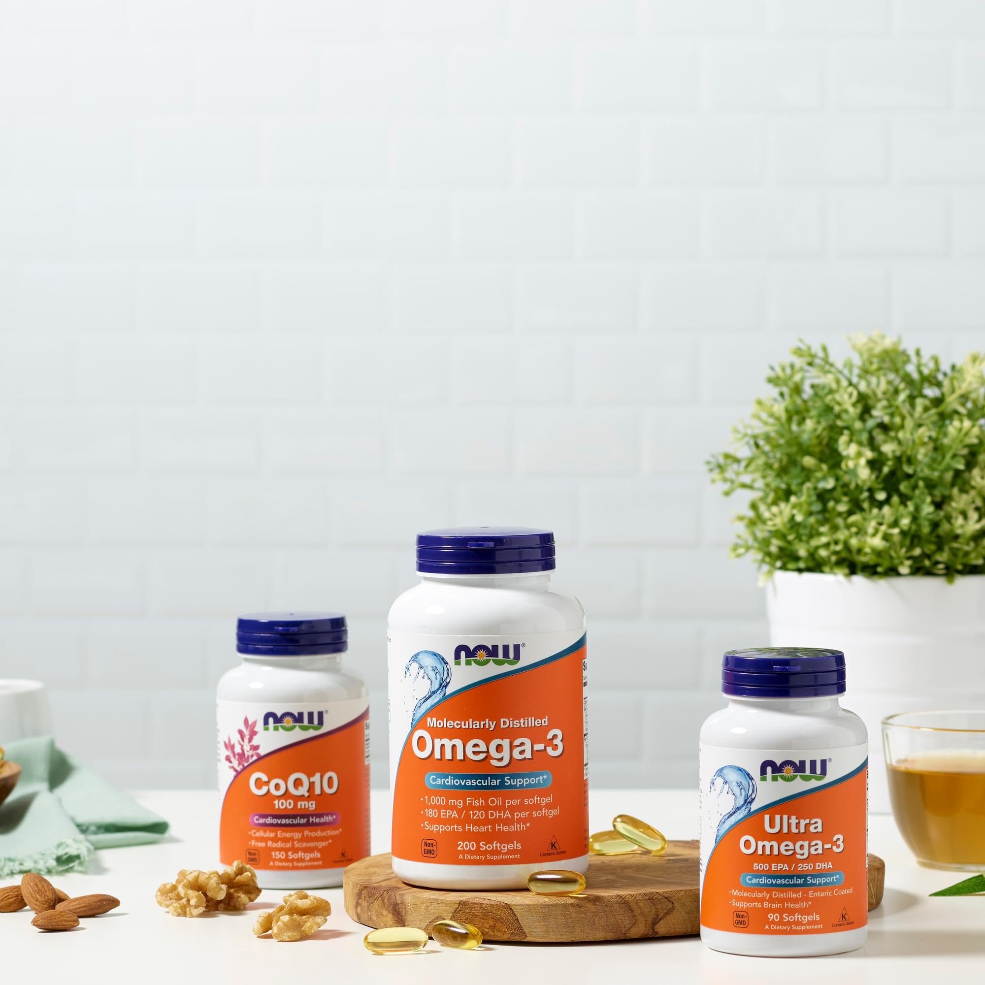 NOW Foods Omega-3 con certificaciones GMP e ISO-IEC.