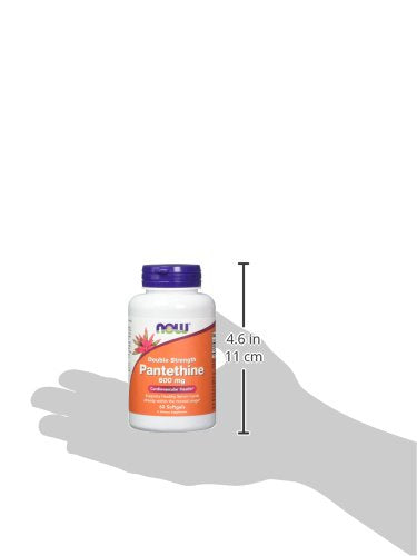 NOW Foods Pantethine 600 mg, porción diaria para energía sostenida y función metabólica.