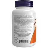 NOW Foods Papaya Enzymes masticables, etiqueta detallada con información de uso.