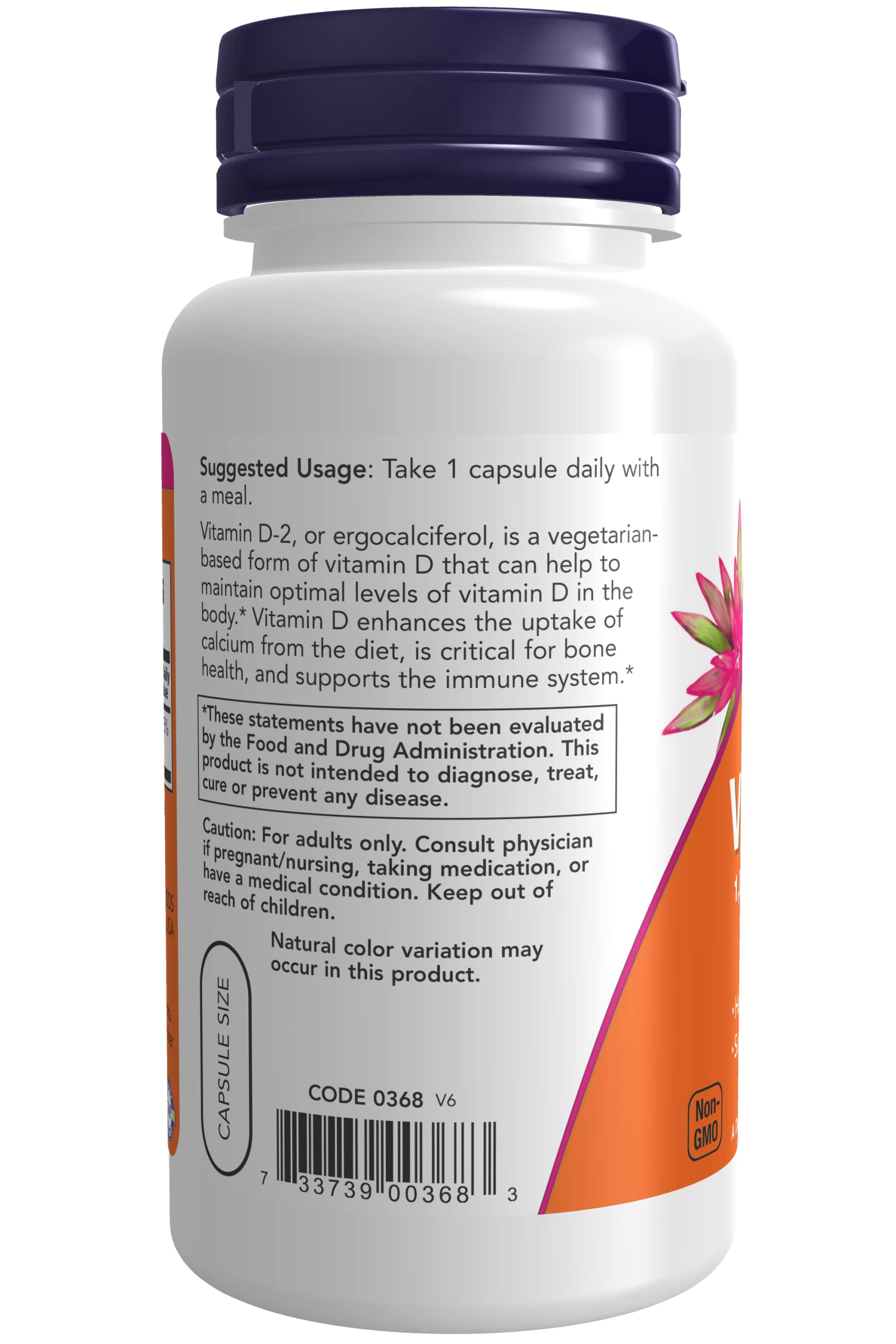 Paquete de 3 NOW Foods Vitamina D-2 para consumo diario