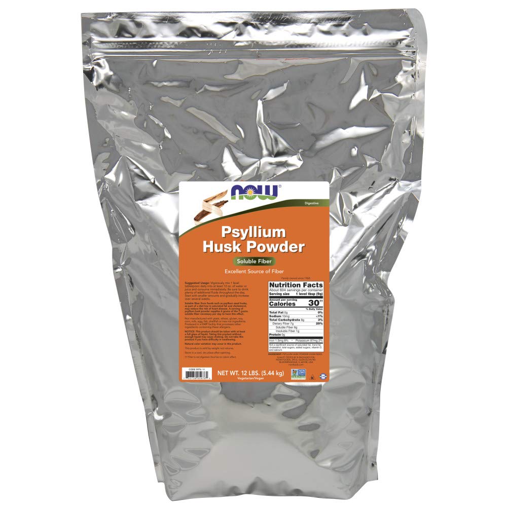 NOW Foods polvio psilio en tarro de 12 libras, empaque estable para uso diario