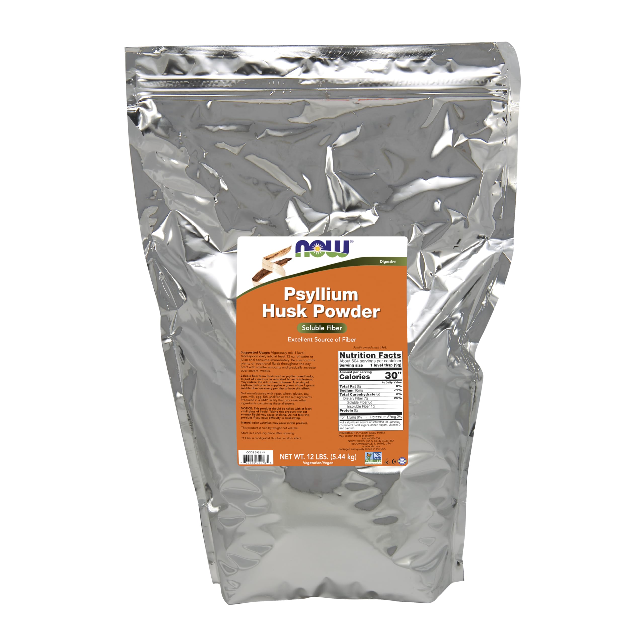 NOW Foods polvo de psyllium en botella para fibra diaria