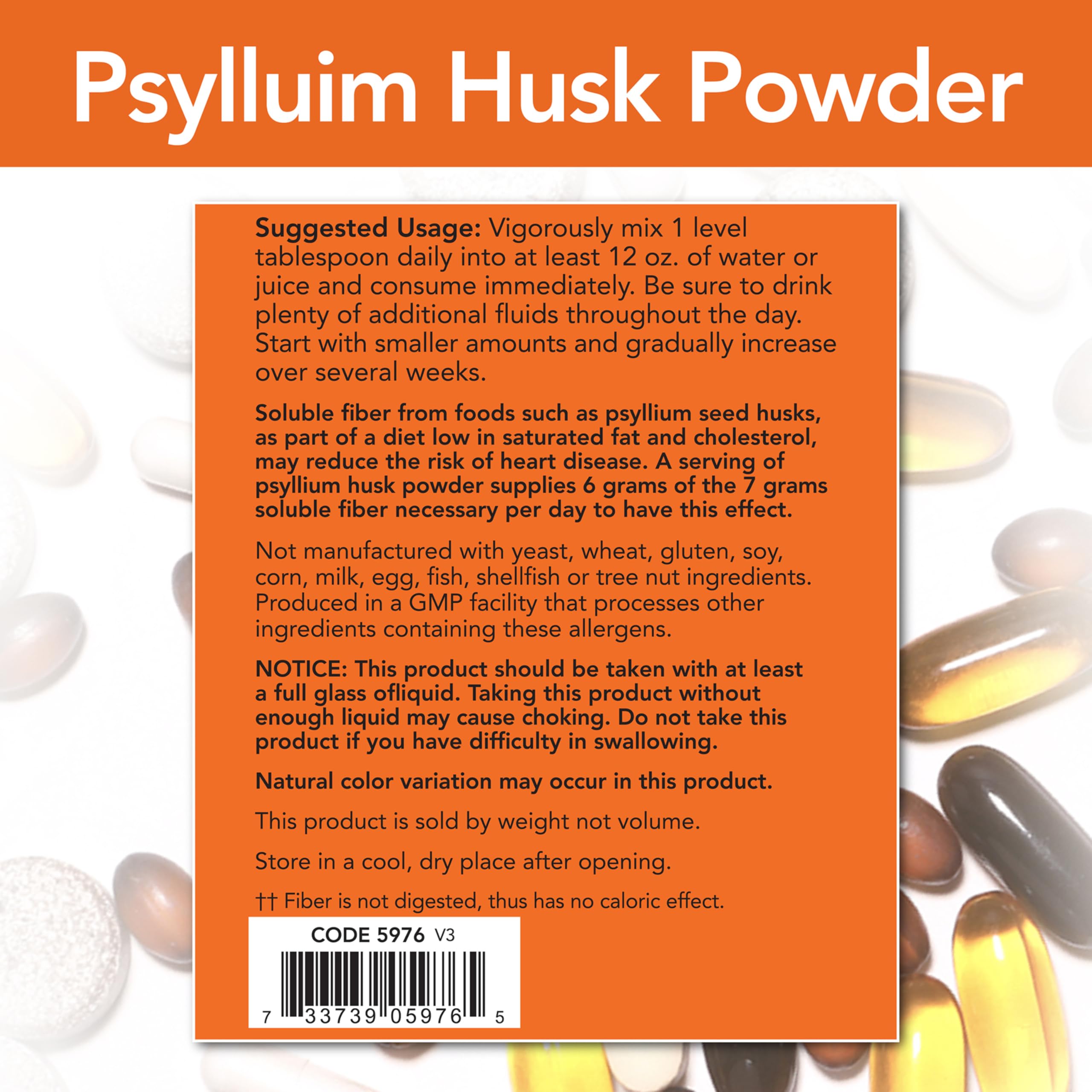 NOW Foods psyllium, mezcla rápida en agua para fibra soluble