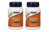 NOW Foods Probiotic-10 cápsulas vegetales para la salud digestiva diaria.